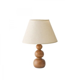 Opviq Lámpara de Mesa de Madera Crema y Roble